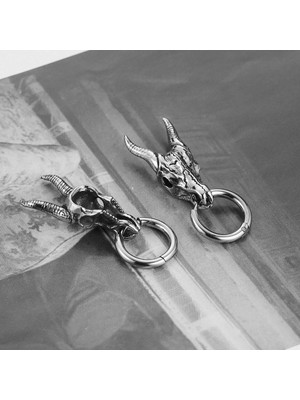 PremiumPort Şık 316L Paslanmaz Çelik Küpe, Iskandinav Mitolojisi Temalı Tasarım