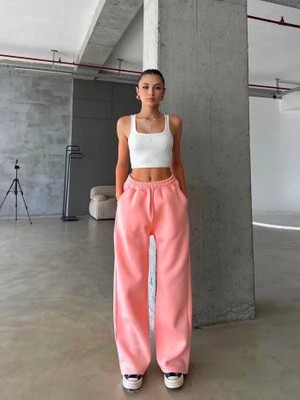 TeknoKapsül 3 Iplik Şardonlu Oversize Eşofman Somon