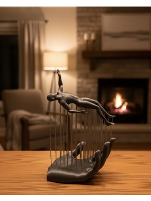 Astraltech 3D El Insan Figürü Gri Modern Ev ve Ofis Dekoru