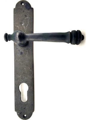 TeknoKapsül Antika Tarz Dekoratif Pirinç Taşra Banyo Kapı Kolu - 220X35 Mm, Oksit