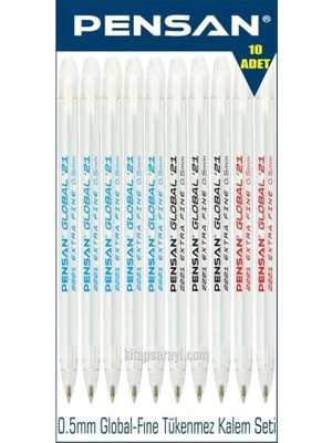 Pearl Shop Global-Fine 21 0.5 mm Tükenmez Kalem Seti 10 Adet