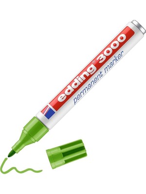 Pearl Shop 3000 Kalıcı Markör Açık Yeşil 1 Kalem Yuvarlak Uç 1,5-3 mm Hızlı Kuruyan Kalıcı Marker Suya Dayanıklı, Silinmeye Dayanıklı Karton, Plastik, Ahşap, Metal Için Evrensel Marker