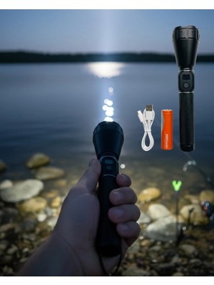 Astraltech 60W Güçlü LED El Feneri 6000 Lümen Uzun Mesafe Aydınlatma Seti