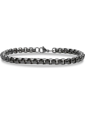 Moncuk Design Arnavut Çelik Zincir Bileklik 6mm Yuvarlak 3351CZB2D6