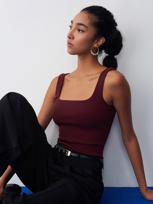 Dilvin 21057 Askılı Atlet-Bordo