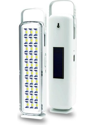 Pearl Shop Ledli Solar Işıldak, 6500 Kelvin Beyaz Işık, Şarj Edilebilir 2000MAH Batarya, Taşınabilir ve Asılabilir Kampçı Lambası - 206489