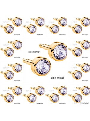 PremiumPort Parlak Kristal Kulak Delme Küpesi, Şık ve Zarif Takı Seti (12 Çift)