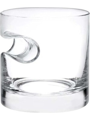 Pearl Shop Yapımı Cam Puro Girintili Viski Bardağı 9x9 cm