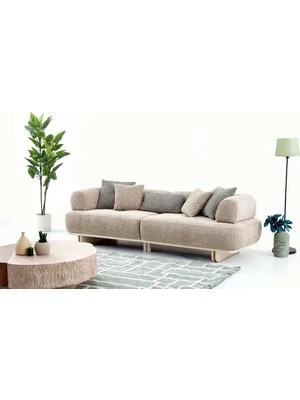 Vivense Lady Üçlü Koltuk, Sütlü Kahve