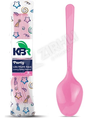 Kbr Party Plastik Kaşık Pembe 8'li