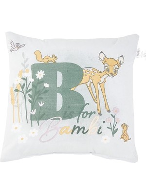 Pearl Shop Disney Bambi Lisanslı Karakter Baskılı Pamuk Kırlent, Çok Renkli, 40X40 cm
