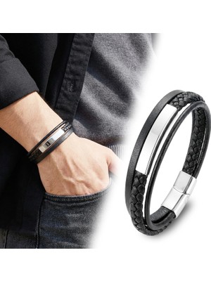 Moncuk Design Isim Yazılabilir Deri Çelik Plaka Bileklik – Beyaz 33514B28D7