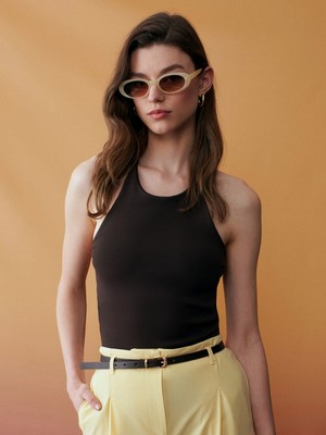 Dilvin 21051 Halter Yaka Askılı Top-Koyu Kahve