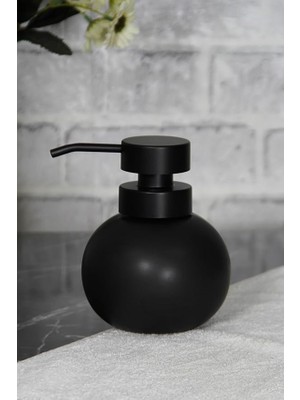 Pearl Shop Siyah Tombul Stoneware Sınanı Sabunluk, Siyah Başlıklı Deterjanlık, Banyo Nane Mutfak Sabunluğu, Ili̇va