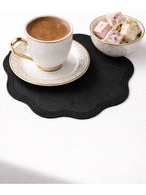 Diva Home ☕ Kokteyl Kahve Sunum Peçetesi – Suni Deri 14X14 cm
