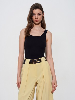 Dilvin 32778 Yuvarlak Yaka Atlet-Siyah