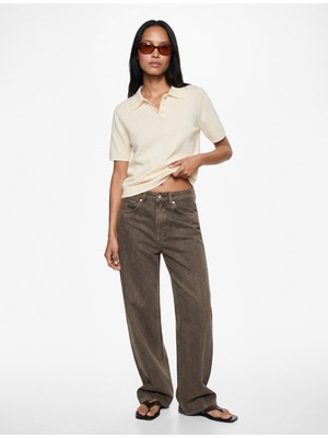 Koton Pamuklu Düğmeli Polo Yaka Kısa Kollu Triko Kazak