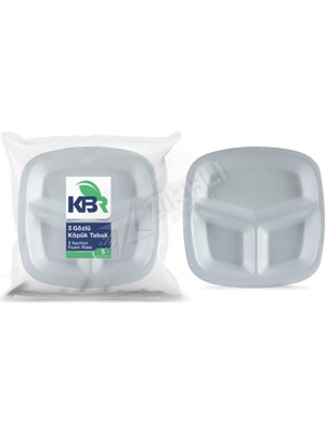 Kbr 3 Gözlü Köpük Tabak 5'li