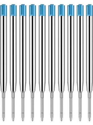 Pearl Shop Tükenmez Kalem Yedeği 10 Adet Tükenmez Kalem Içi Yedek Mavi Metal Tükenmez Kalem Içi Okul Ofis Jel Kalem Içi