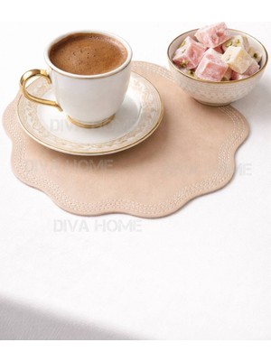 Diva Home ☕ Kokteyl Kahve Sunum Peçetesi – Suni Deri 14X14 cm