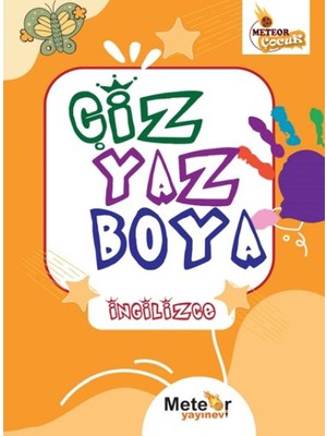 Meteor Yayınevi Çiz Yaz Boya Ingilizce Boyama Kitabı