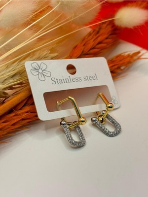 PremiumPort Şık Gümüş ve Çelik Küpe, Garantili ve Faturalı, Zarif Takı Seçeneği