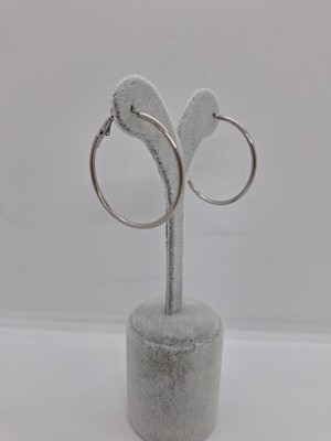 PremiumPort Şık Çelik Halka Küpe 4 Cm, Modern Takı Aksesuarı, Zarif ve Dayanıklı