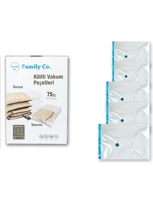 Pearl Shop Co. Vakumlu Hurç Poşet Setleri 5 Parça 50X70-2, 60X80-2, 80X100-1