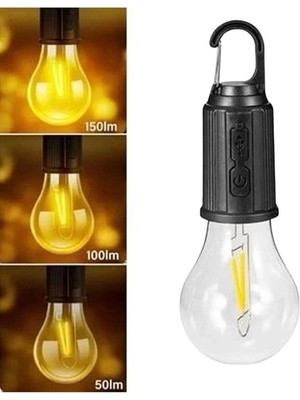 Astraltech Taşınabilir Askılı Ampul Kamp Lambası Askılı Type-C Şarjlı Bahçe Lambası