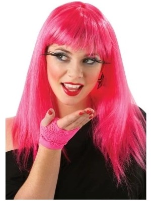 Özssay Uzun Pembe Renk Parti Peruğu