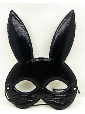 Özssay Siyah Renk Kumaş Malzemeden Imal Eva Tavşan Maskesi