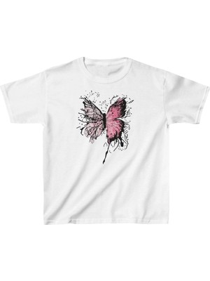Asmedo Çocuk Kız Baskılı T-Shirt - Beyaz