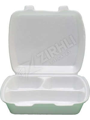 4 Adet Deva 3 Bölmeli Kapaklı Köpük Tabak