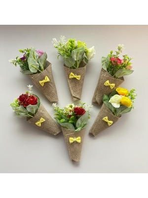 Vitrin Accessories Renkli Çiçek Buketi Magnet Mutfak, Buzdolabı, Ofis ve Hediye Için Dekoratif Ürün 4 Adet