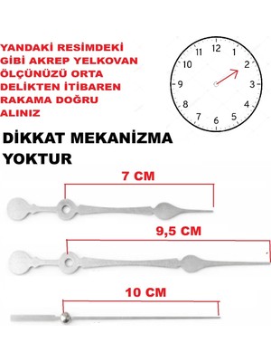 Metal Duvar Saati Mekanizması Akrep Yelkovan Saniye Seti
