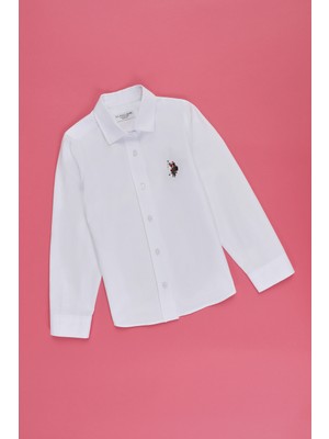 U.s. Polo Assn. Kız Çocuk Beyaz Gömlek Basic 50324760-VR013