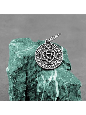 PremiumPort Iskandinav Mitolojisi Runik Alfabe Kelt Üçgeni Tasarım Çelik Küpe