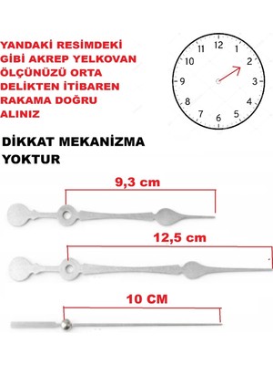 Büyük Boy Metal Duvar Saati Mekanizması Akrep Yelkovan Saniye Seti