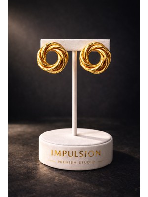 PremiumPort Şık Sarmal Halkalı Kadın Küpe, Modern ve Zarif Takı Tasarımı