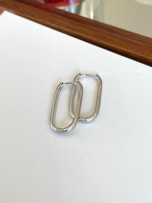 PremiumPort Şık Oval Tasarımlı Zarif Halka Küpe, Günlük ve Davet Kombinleri Için