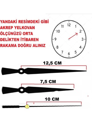 Metal Saat Mekanizması Akrep Yelkovan Saniye Seti