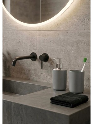 Saban 2'li Set Gri, Diş Fırçalık Ve Sıvı Sabunluk - Brasil Model