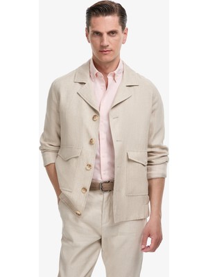Cacharel Erkek Bej Slim Fit %100 Keten Mont 50300082-VR011