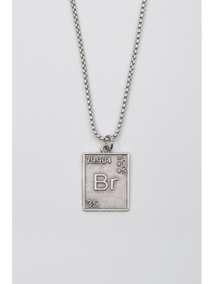 IDR Breaking Bad Br Element Kolye - Örme İthal Zincirli Unisex Gümüş Kaplama - 60 cm