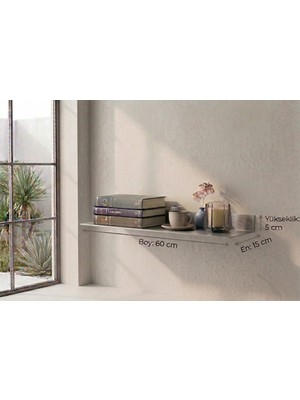 Stilorax 304 Paslanmaz Çelik Duvar Rafı – Dekoratif Metal Raf – Modern Tasarım - 60 x 16 - Inox