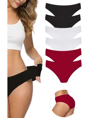 Modanı Seç 6 Adet Kadın Dikişsiz Lazer Kesim Esnek Iz Yapmayan Külot S8