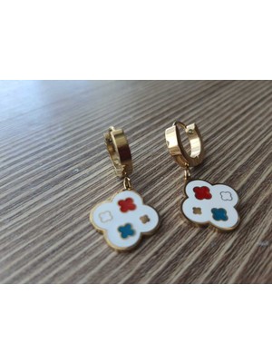 PremiumPort Parlak Beyaz Çelik Küpe, Şık ve Zarif Takı, Günlük ve Özel Kullanım