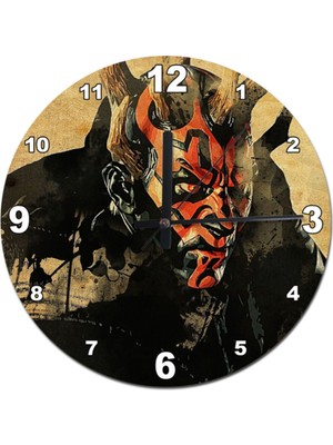 Darth Maul Temalı Büyük Çaplı Tasarım Duvar Saati 50 cm