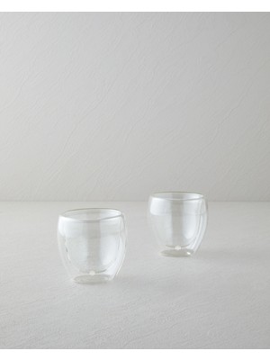 English Home Santos Borosilikat 2’li Çift Cidarlı Bardak 250 ml Şeffaf