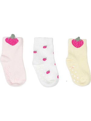 Hellobaby Kız Bebek 3lü Kaydırmaz Çorap Hayvan Baskılı